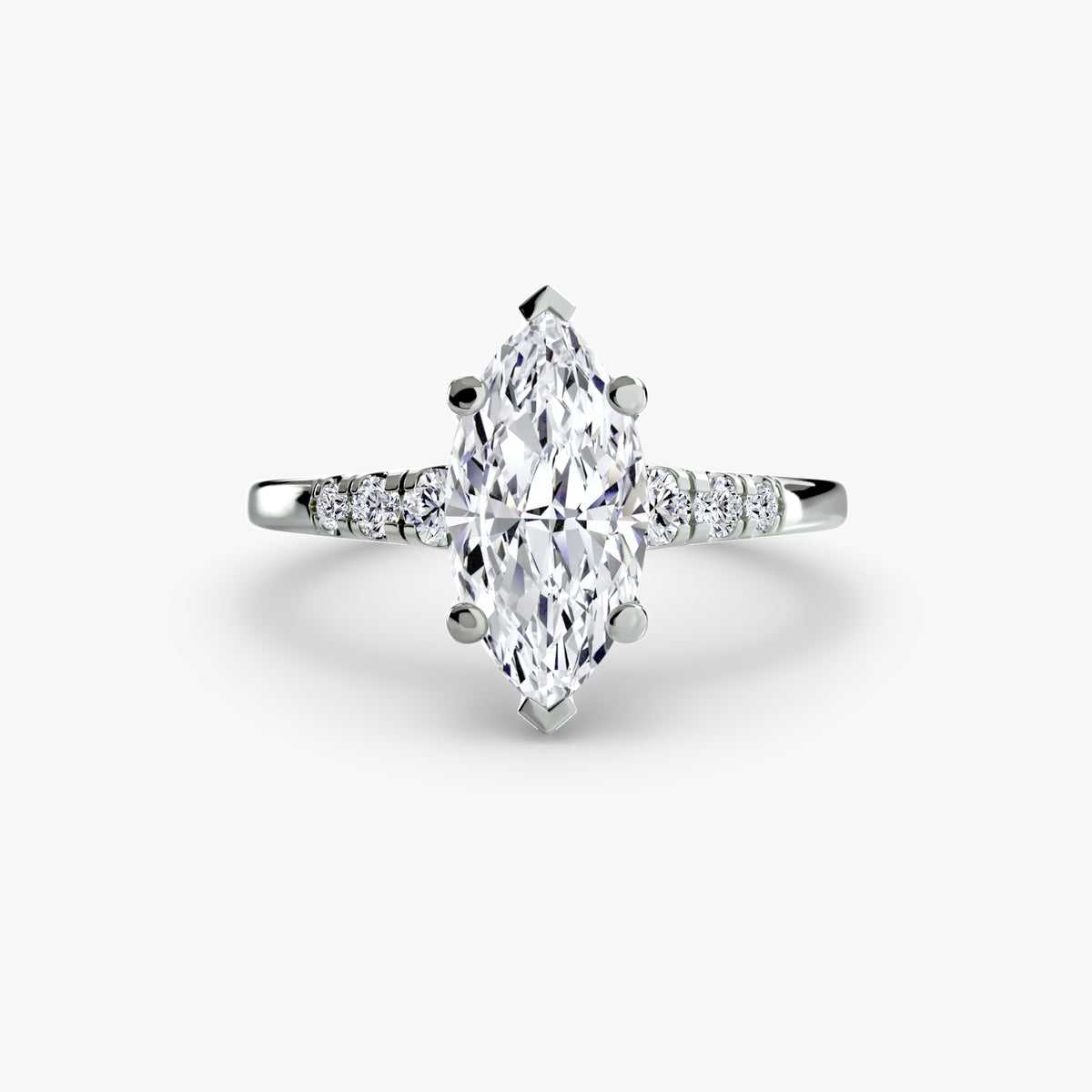 Bague Solitaire à Épaules Serties