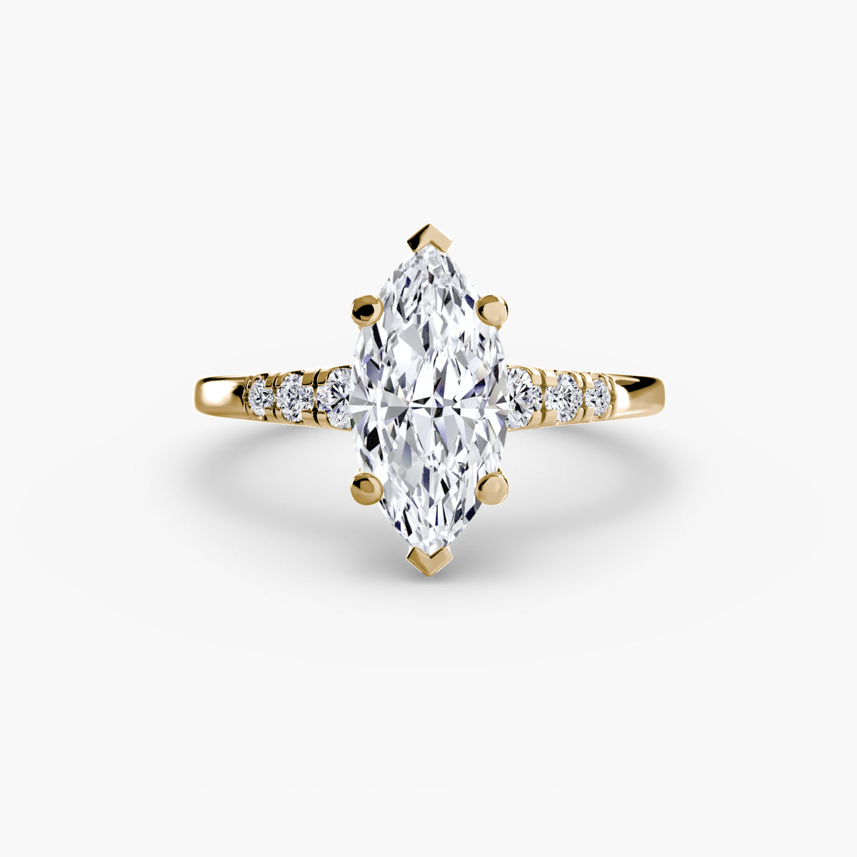 Bague Solitaire à Épaules Serties