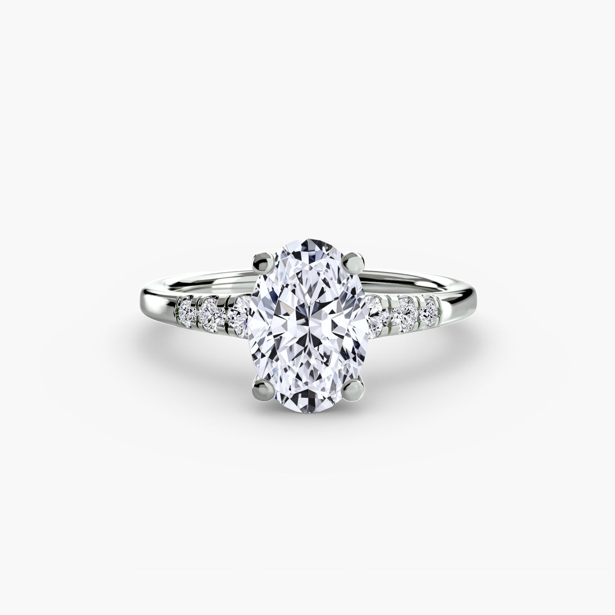 Bague Solitaire à Épaules Serties