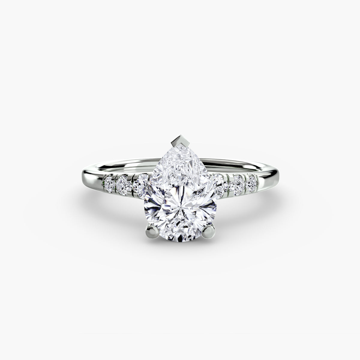 Bague Solitaire à Épaules Serties