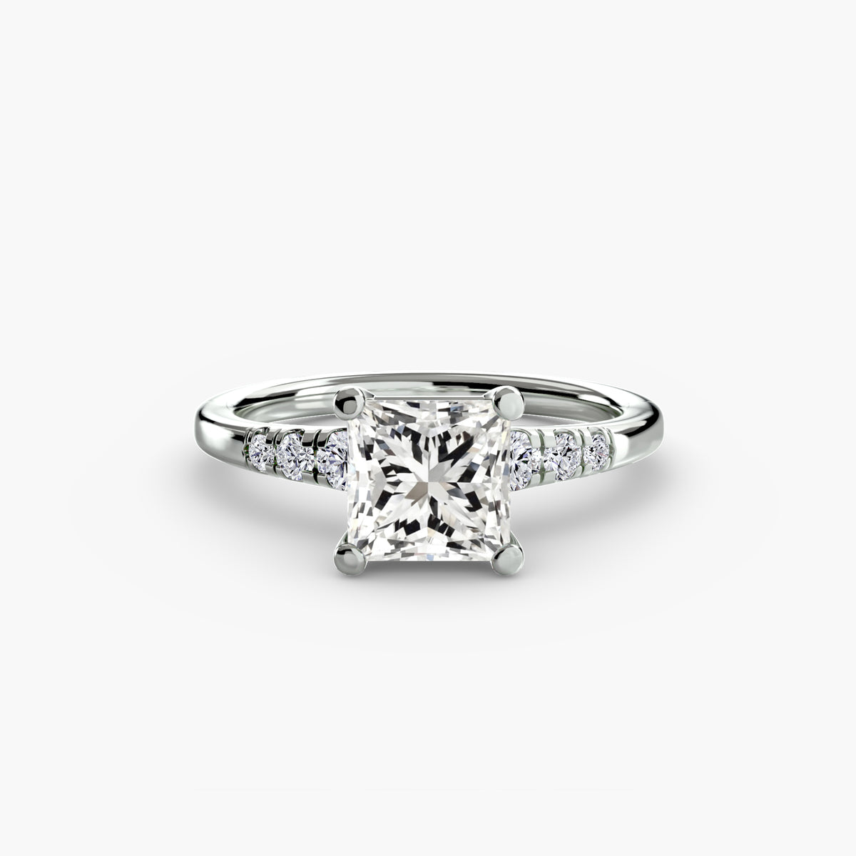 Bague Solitaire à Épaules Serties