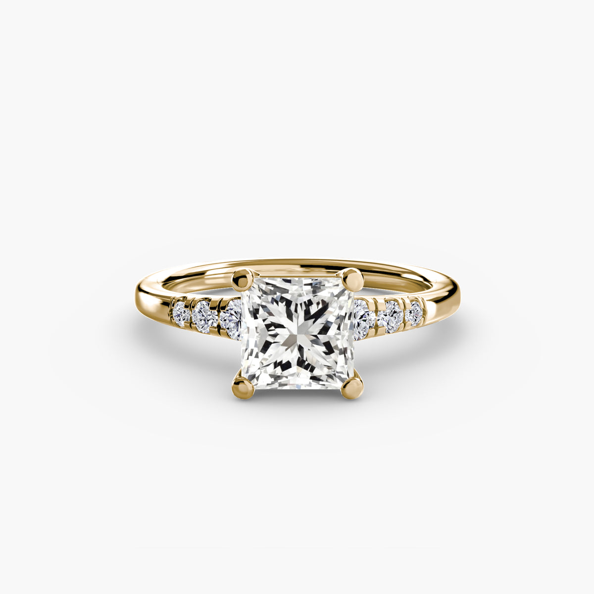 Bague Solitaire à Épaules Serties