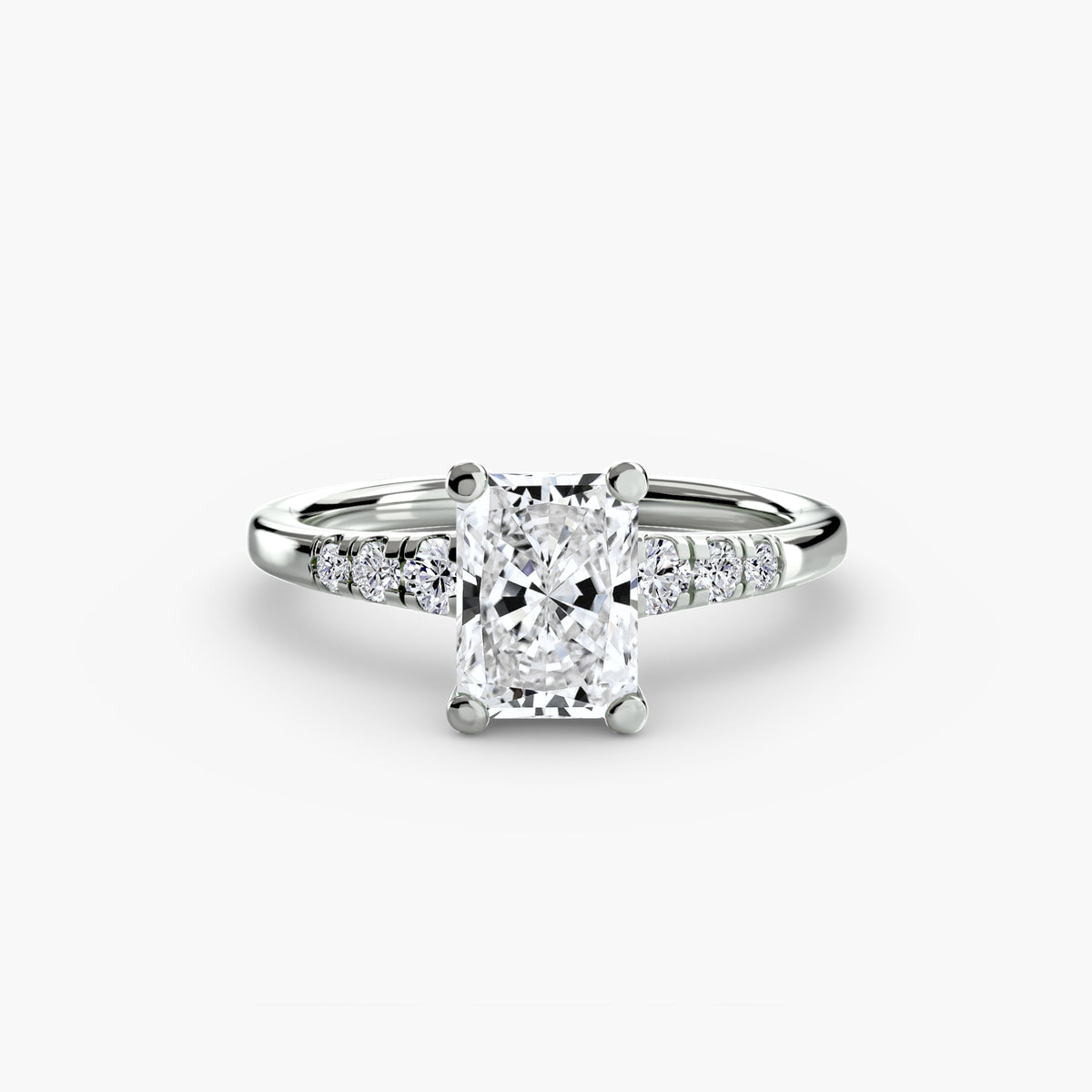 Bague Solitaire à Épaules Serties