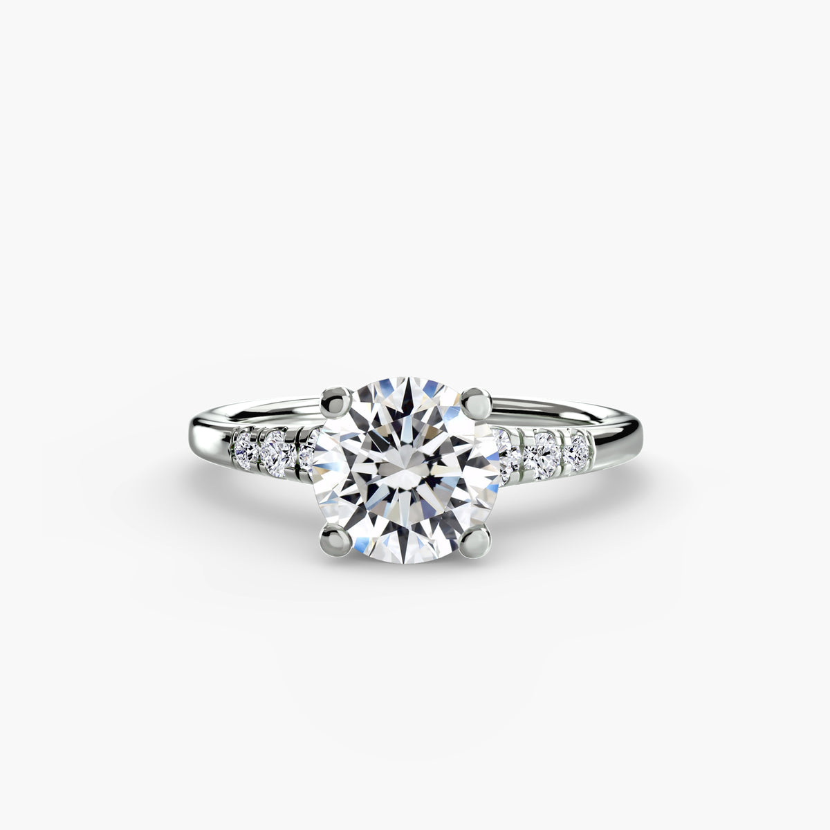 Bague Solitaire à Épaules Serties