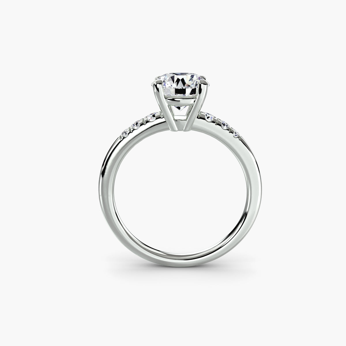 Bague Solitaire à Épaules Serties