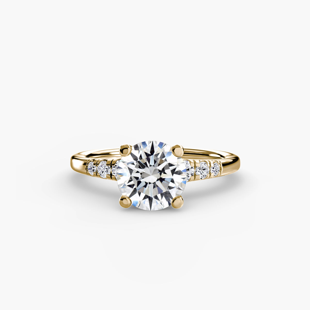 Bague Solitaire à Épaules Serties
