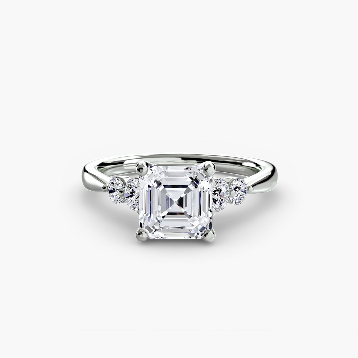 Bague Solitaire à Épaules Serties (Modèle 2)