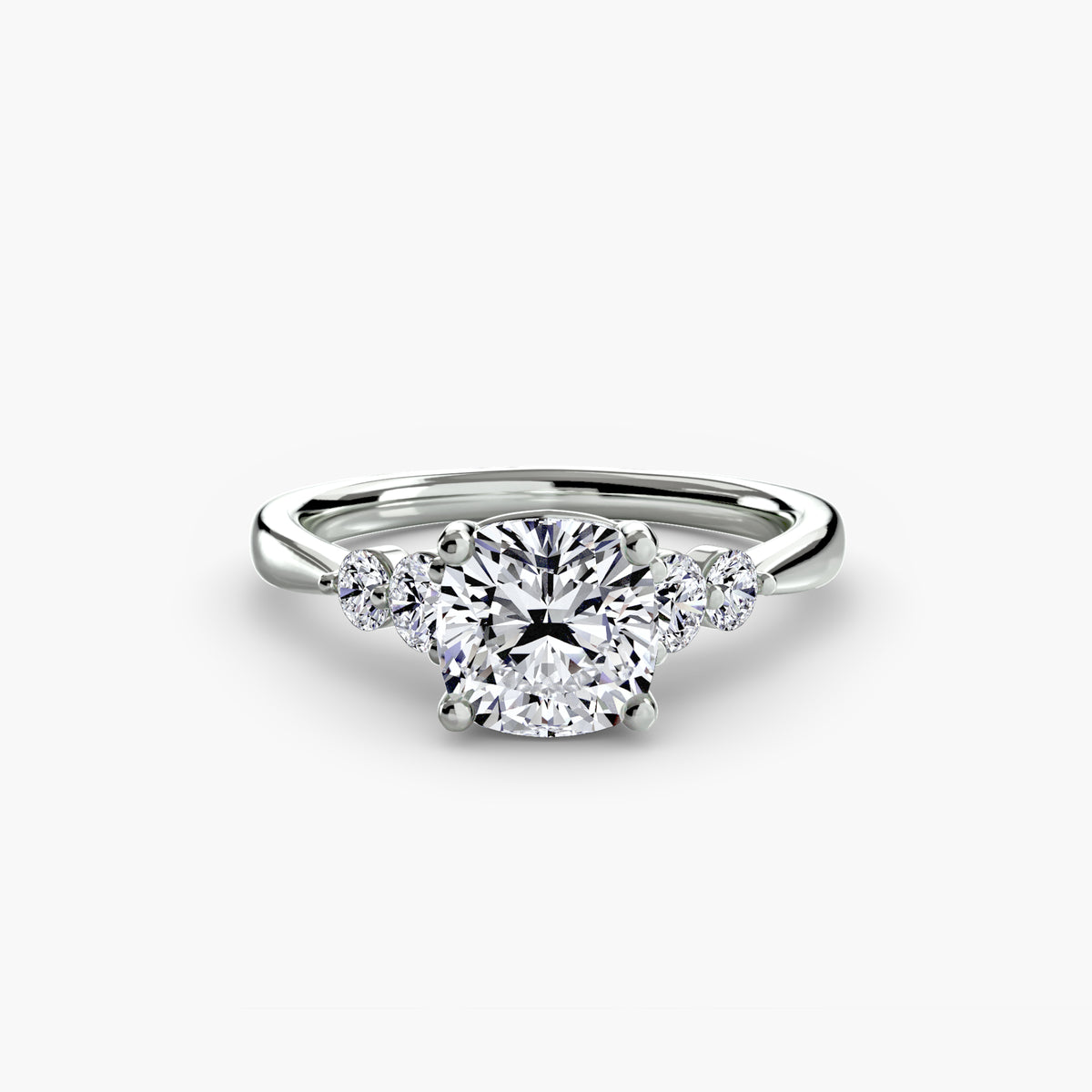 Bague Solitaire à Épaules Serties (Modèle 2)