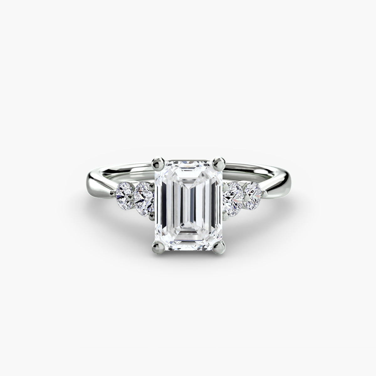 Bague Solitaire à Épaules Serties (Modèle 2)