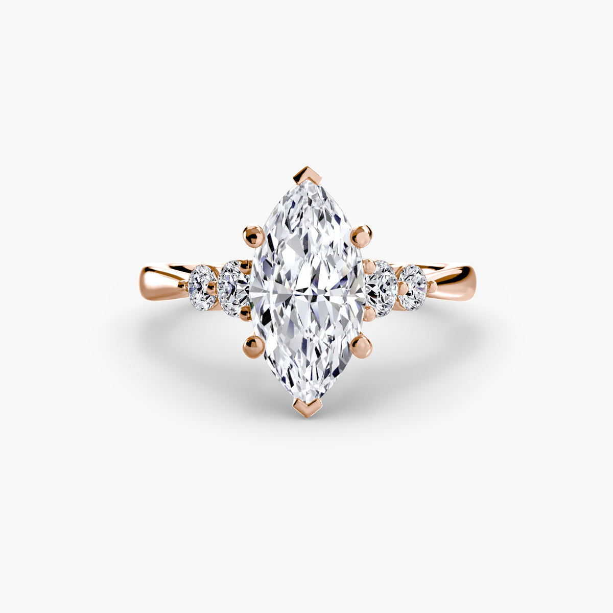 Bague Solitaire à Épaules Serties (Modèle 2)