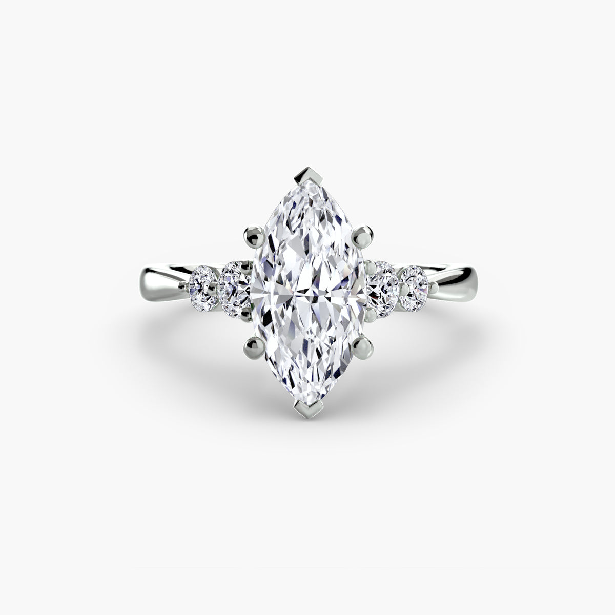 Bague Solitaire à Épaules Serties (Modèle 2)