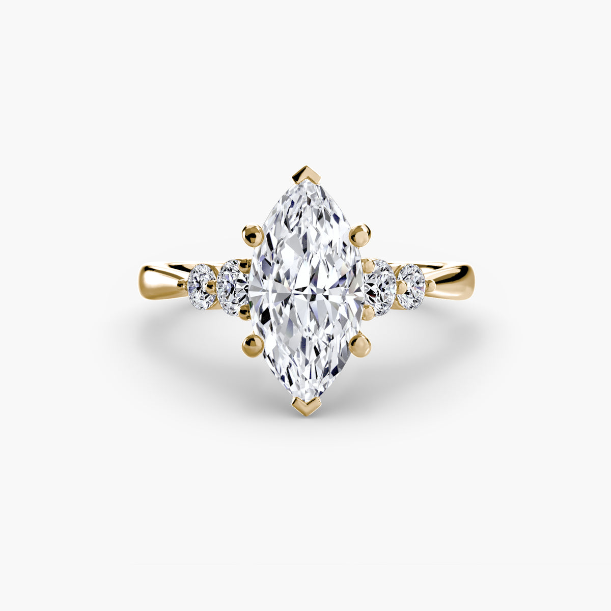 Bague Solitaire à Épaules Serties (Modèle 2)