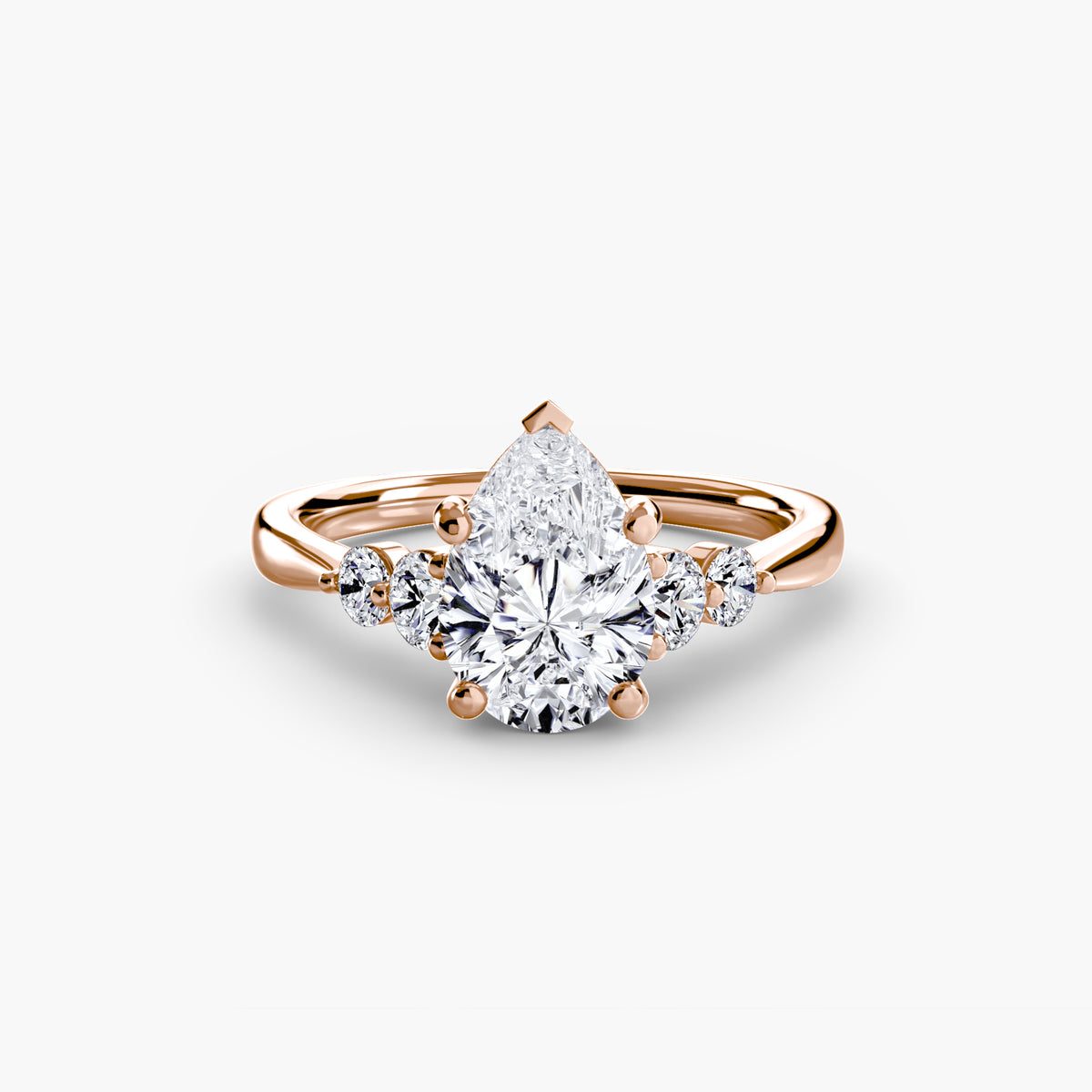 Bague Solitaire à Épaules Serties (Modèle 2)