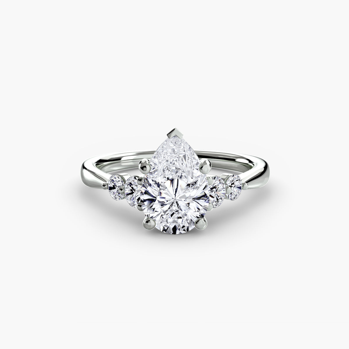 Bague Solitaire à Épaules Serties (Modèle 2)