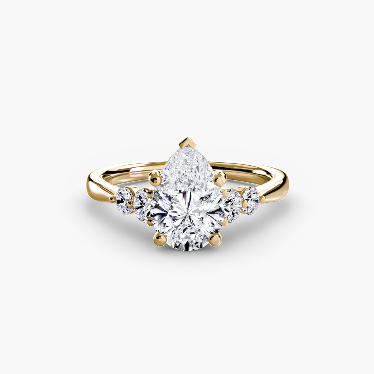 Bague Solitaire à Épaules Serties (Modèle 2)