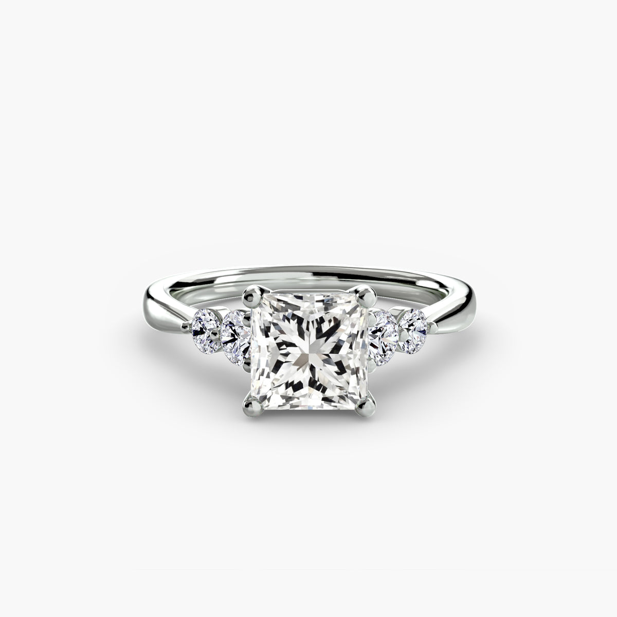 Bague Solitaire à Épaules Serties (Modèle 2)