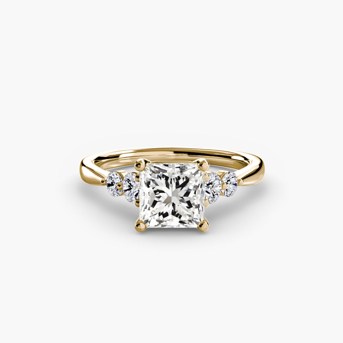 Bague Solitaire à Épaules Serties (Modèle 2)