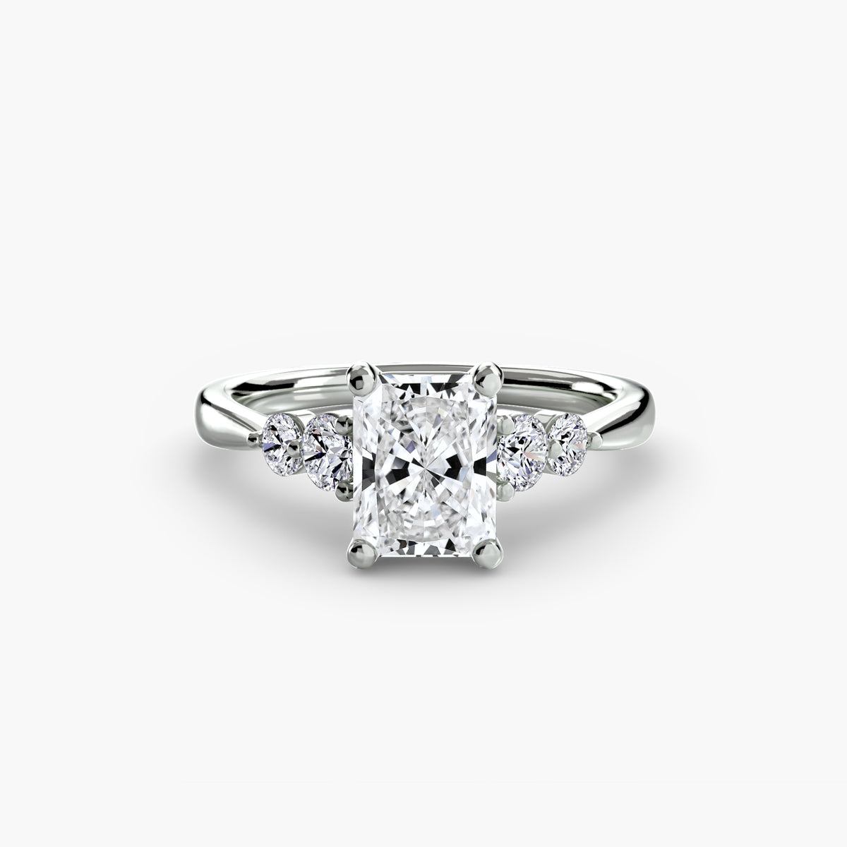 Bague Solitaire à Épaules Serties (Modèle 2)