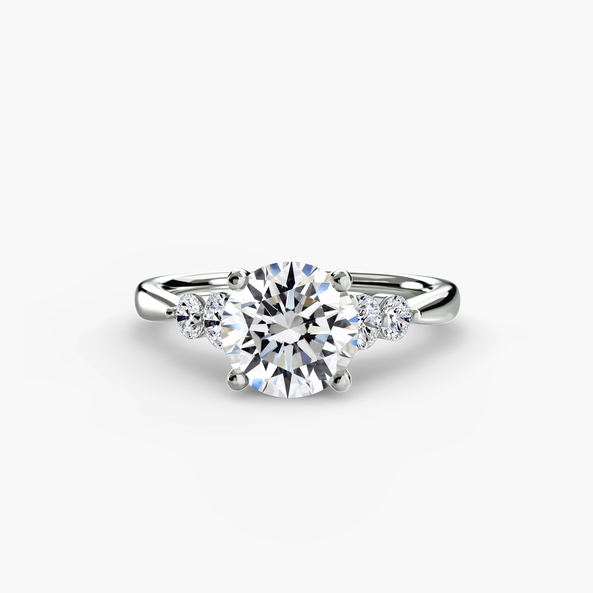 Bague Solitaire à Épaules Serties (Modèle 2)