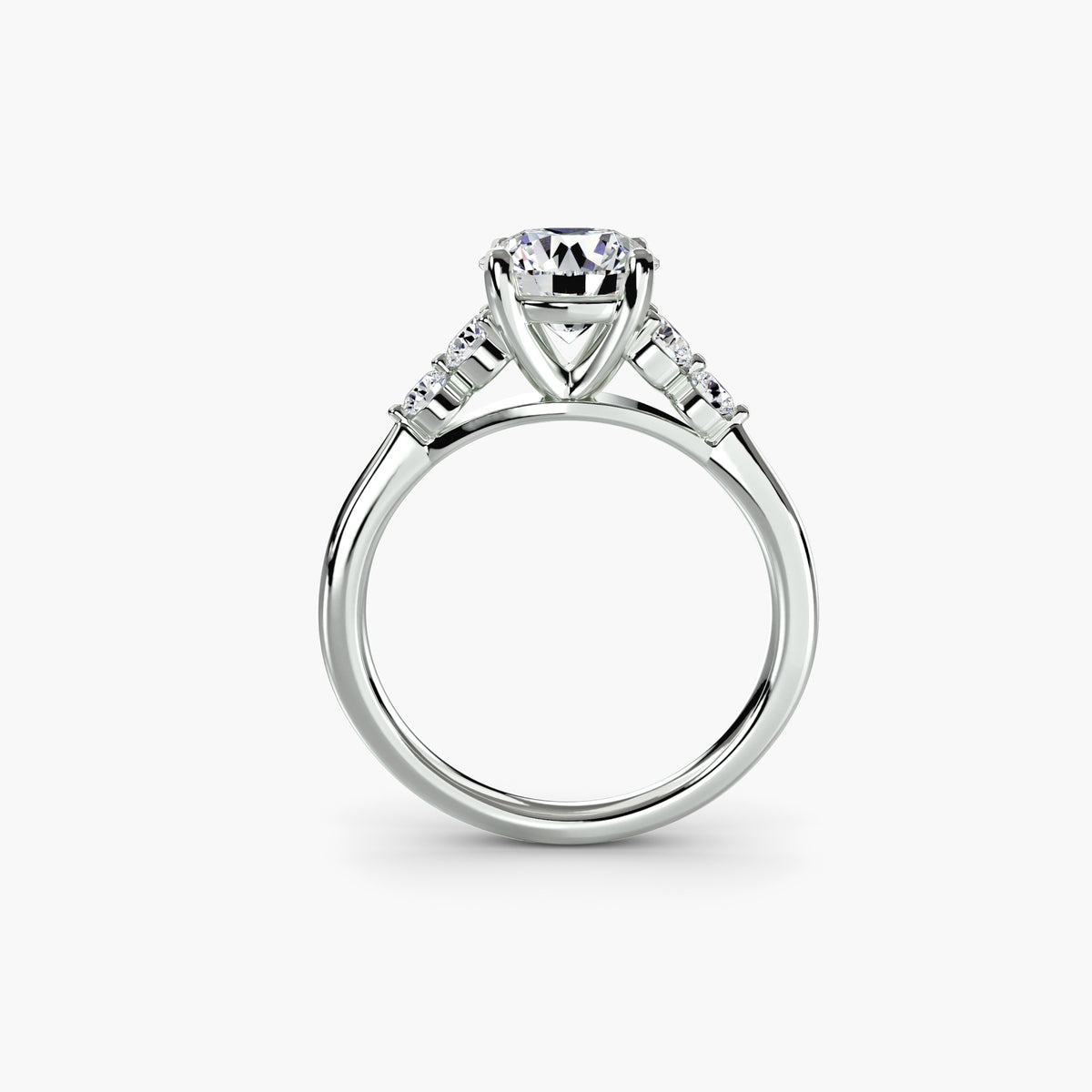 Bague Solitaire à Épaules Serties (Modèle 2)