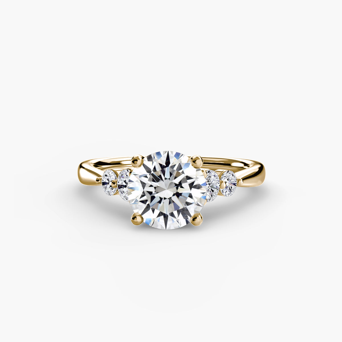 Bague Solitaire à Épaules Serties (Modèle 2)