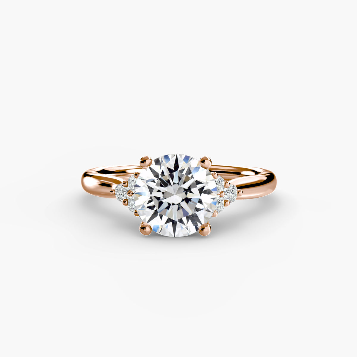 Bague Solitaire à Épaules en Grappe