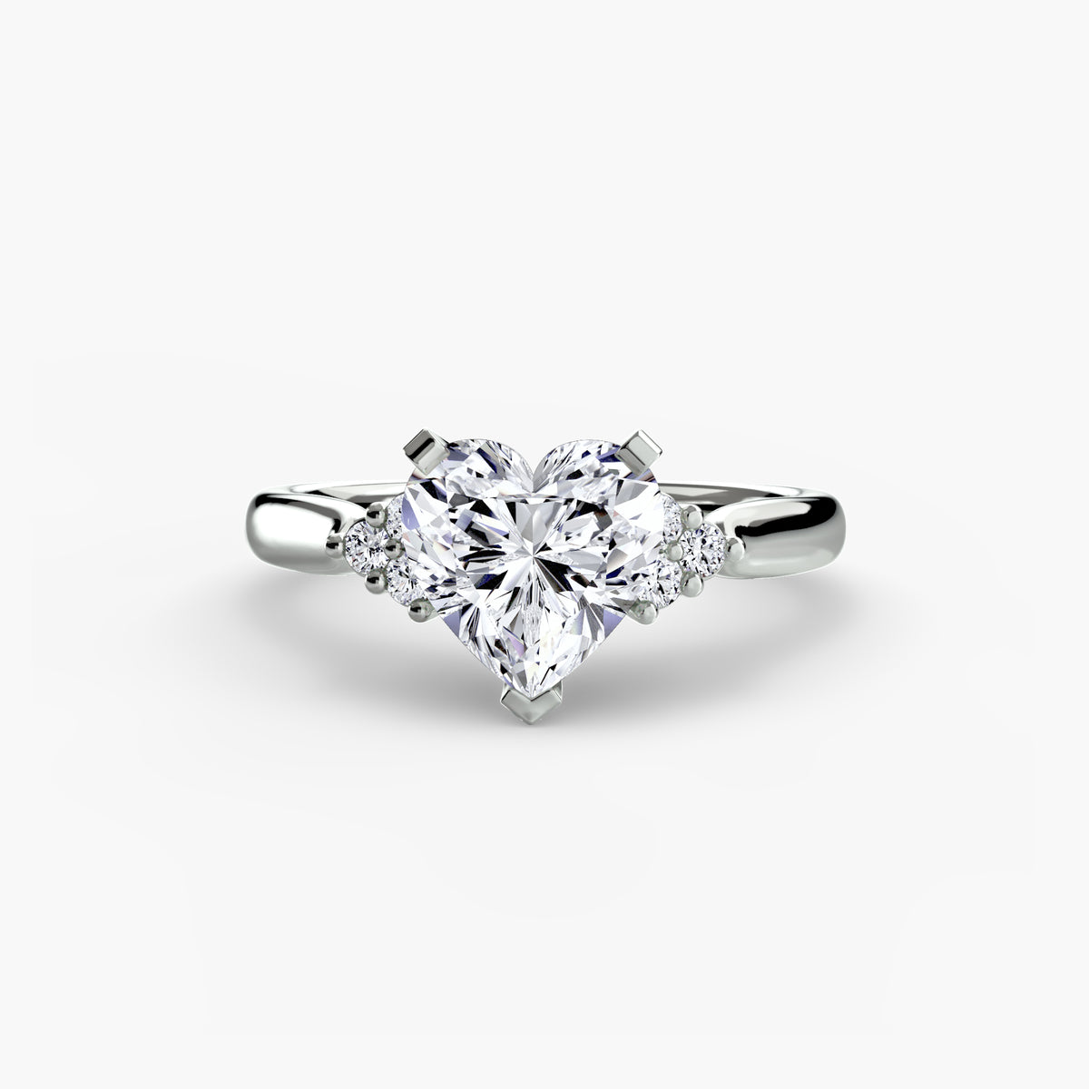Bague Solitaire à Épaules en Grappe (Modèle 2)