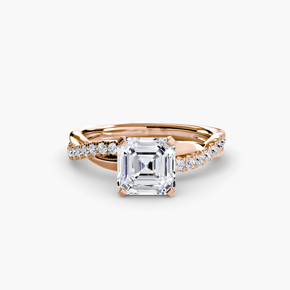 Bague Pavée Torsadée Émeraude