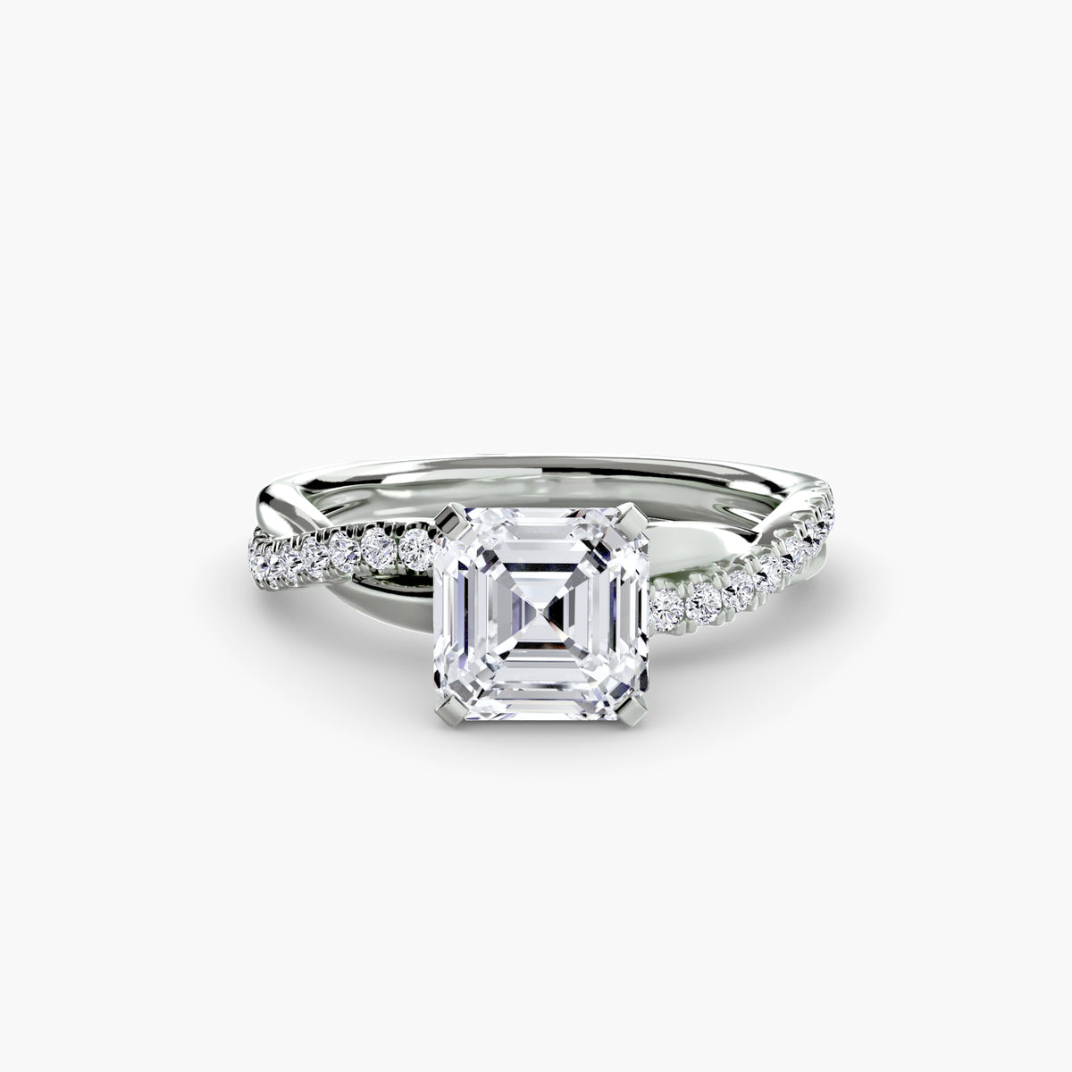 Bague Pavée Torsadée Émeraude