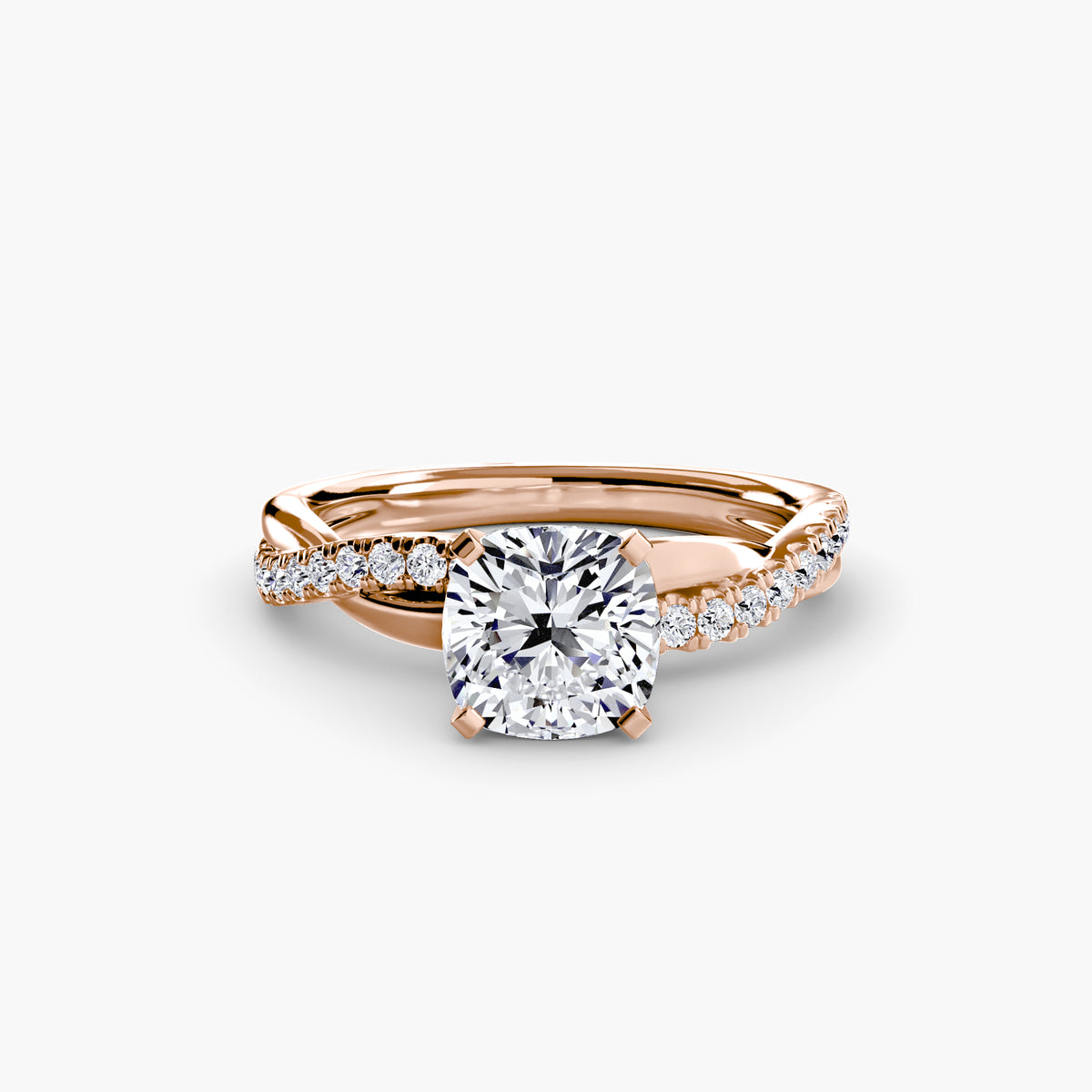 Bague Pavée Torsadée Émeraude