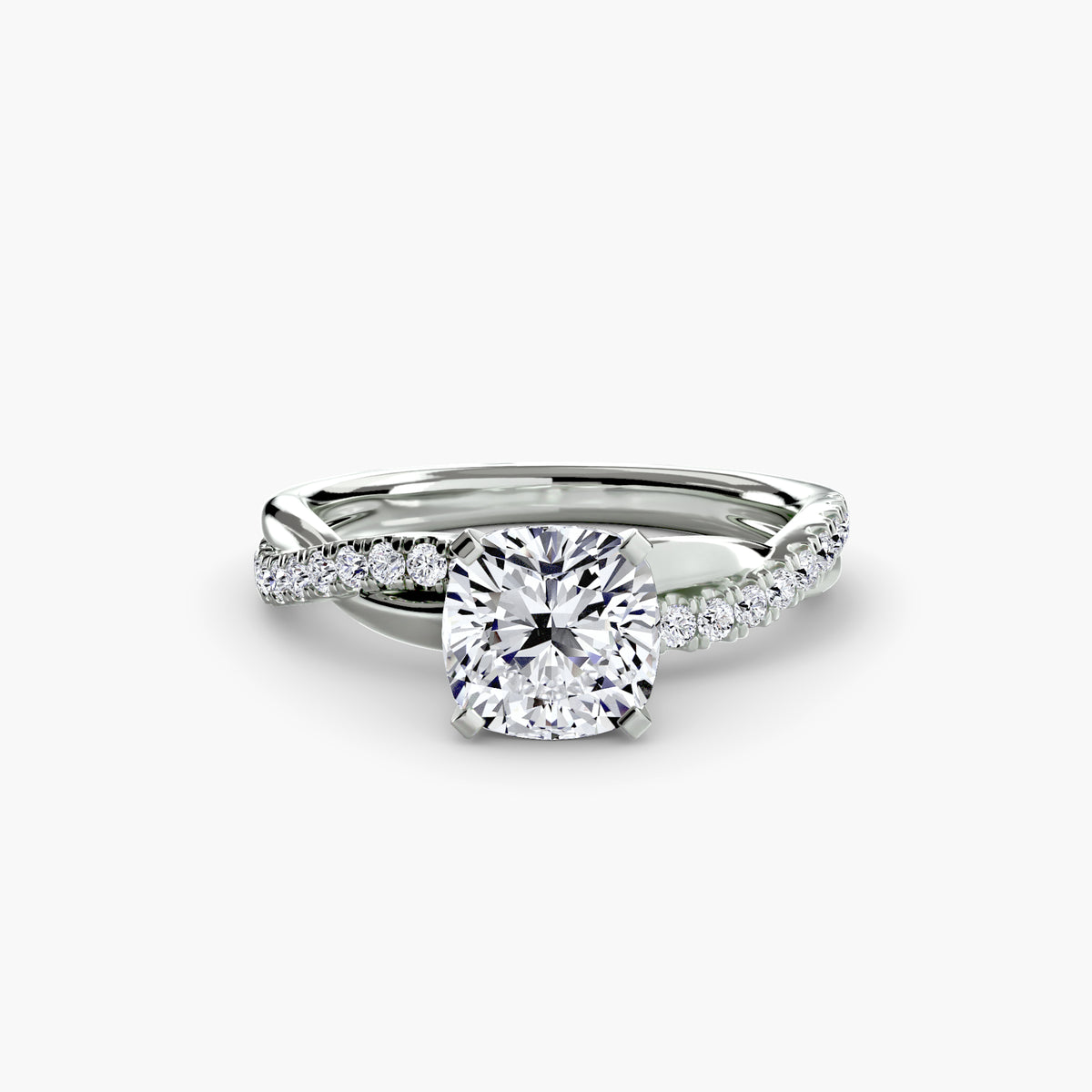 Bague Pavée Torsadée Émeraude