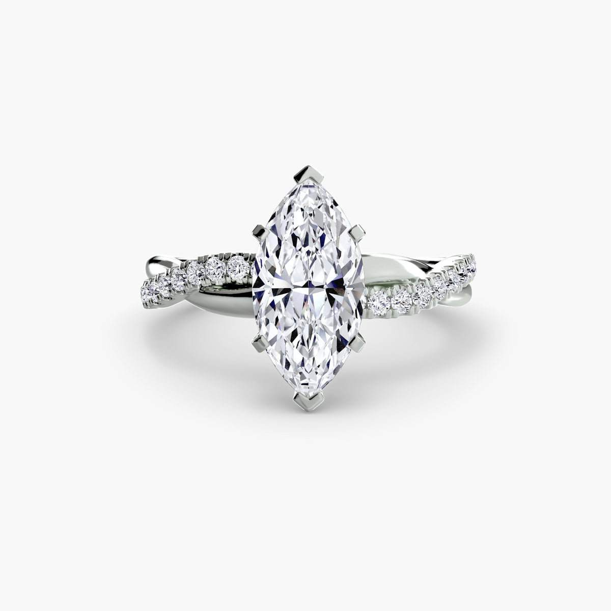 Bague Pavée Torsadée Émeraude