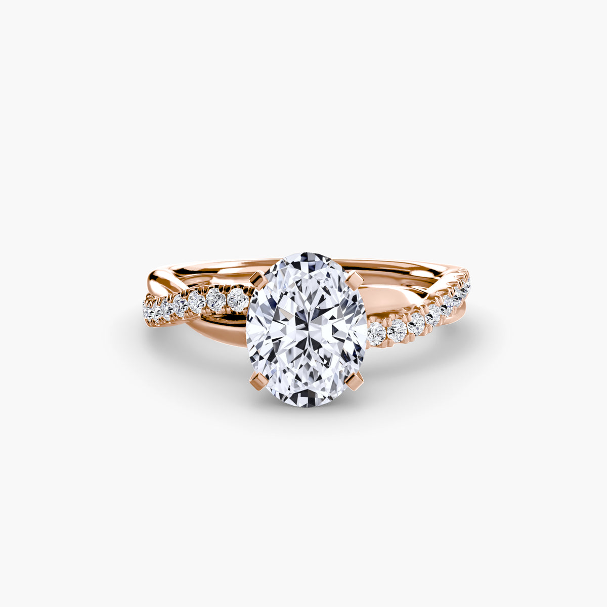 Bague Pavée Torsadée Émeraude