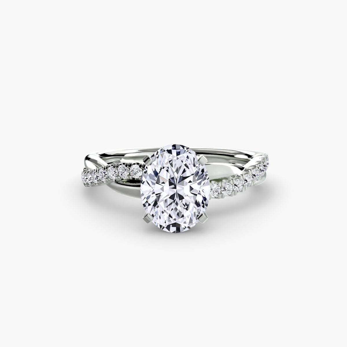 Bague Pavée Torsadée Émeraude