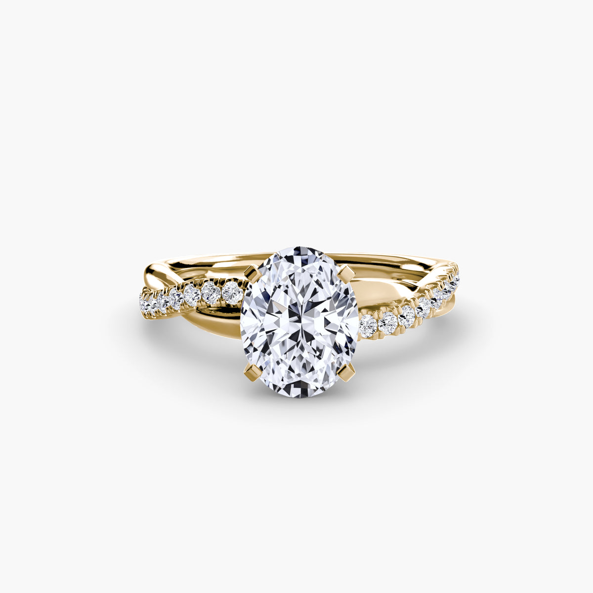 Bague Pavée Torsadée Émeraude