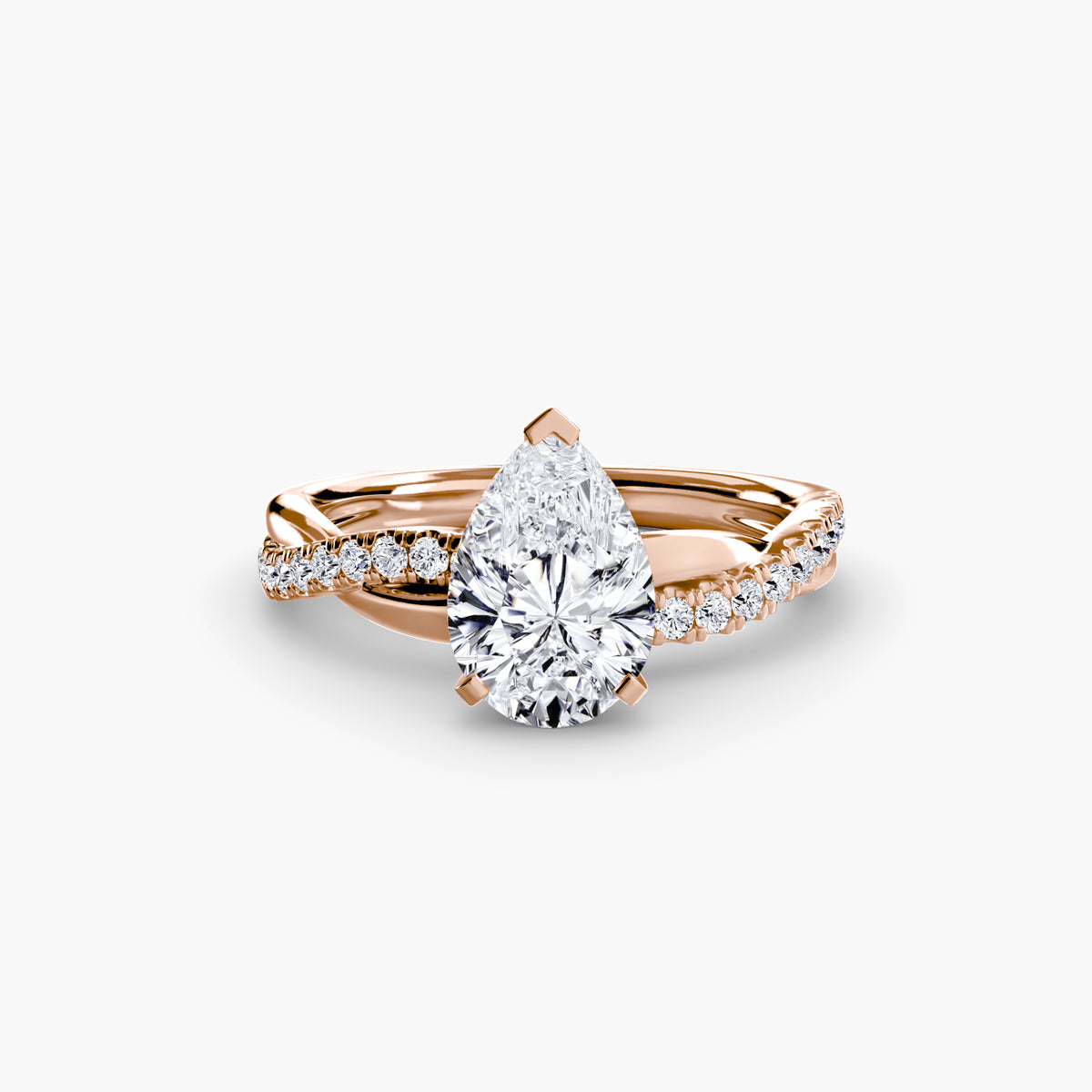 Bague Pavée Torsadée Émeraude