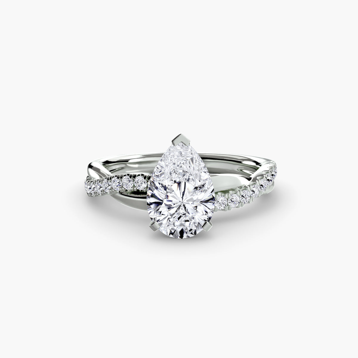 Bague Pavée Torsadée Émeraude
