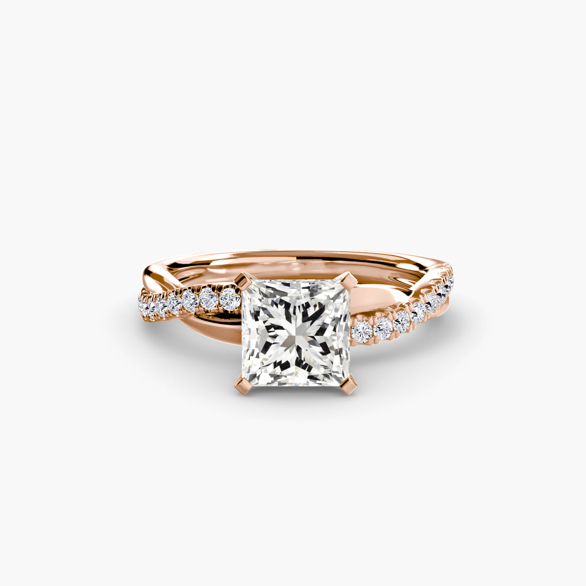 Bague Pavée Torsadée Émeraude