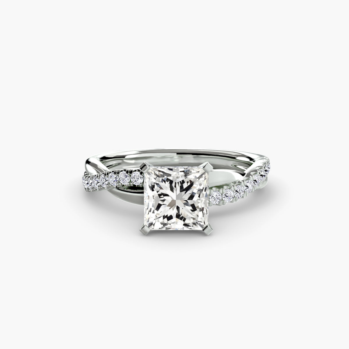 Bague Pavée Torsadée Émeraude