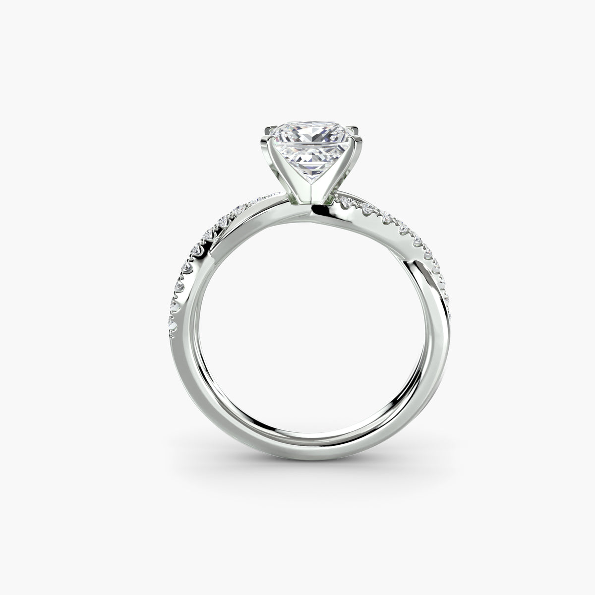 Bague Pavée Torsadée Émeraude