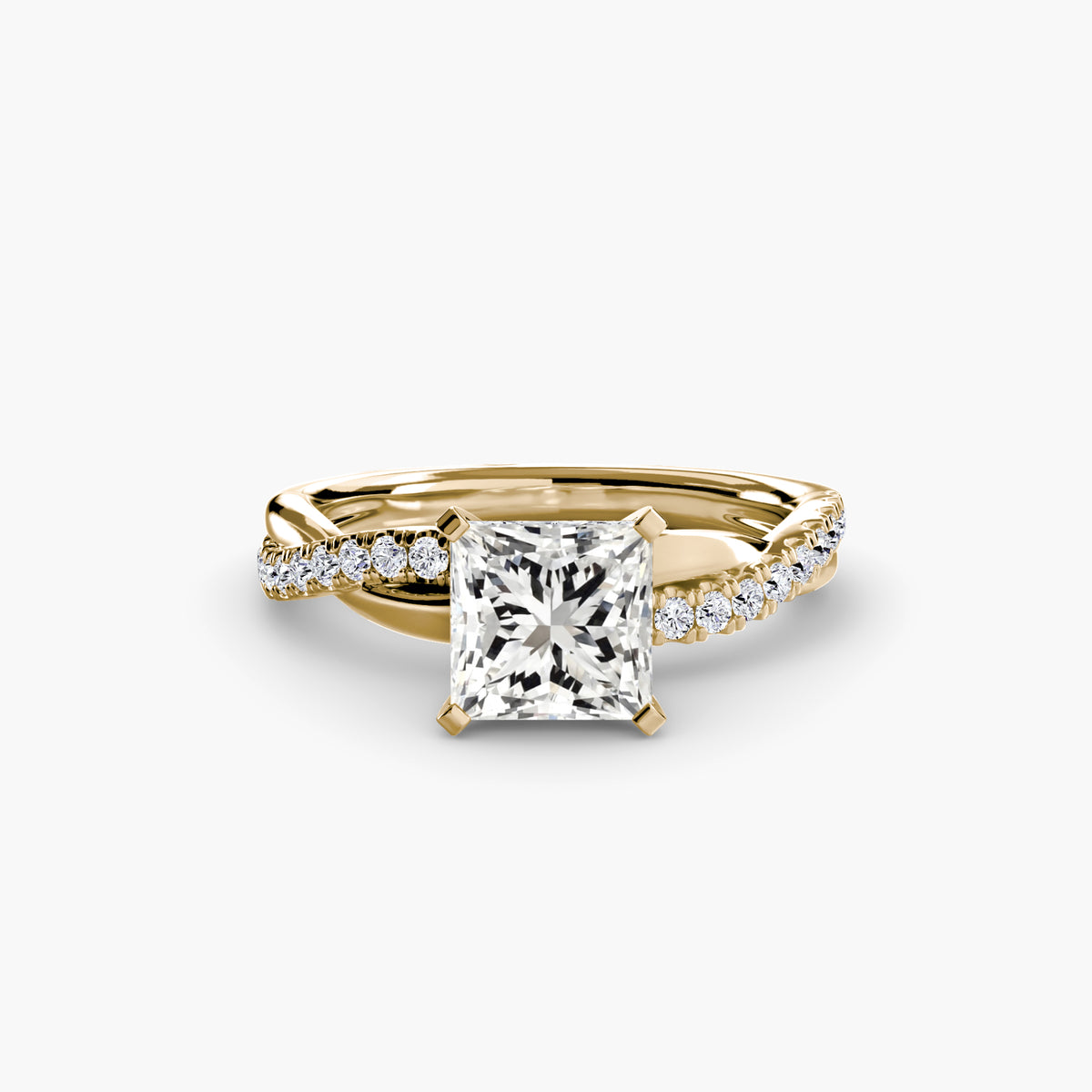 Bague Pavée Torsadée Émeraude
