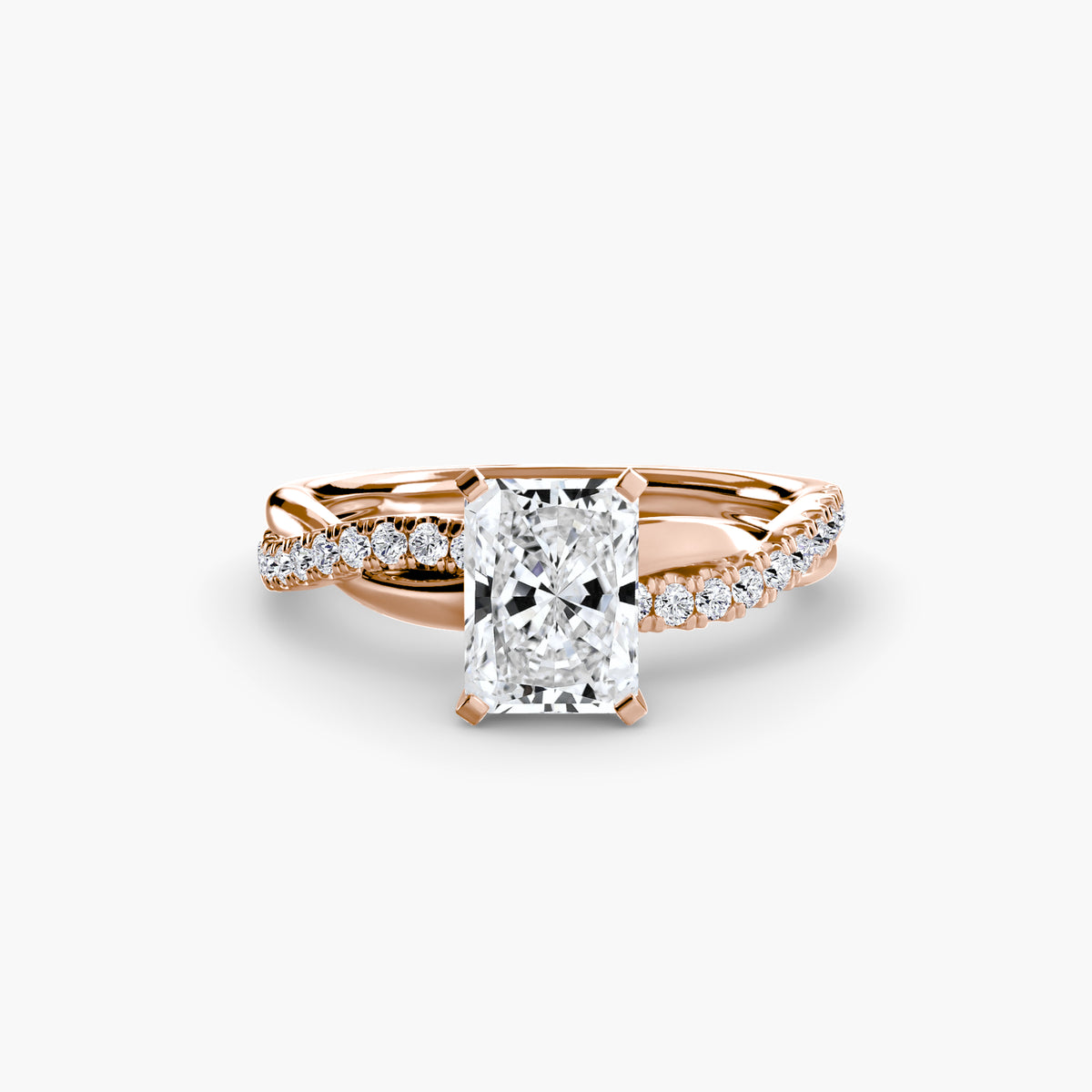 Bague Pavée Torsadée Émeraude