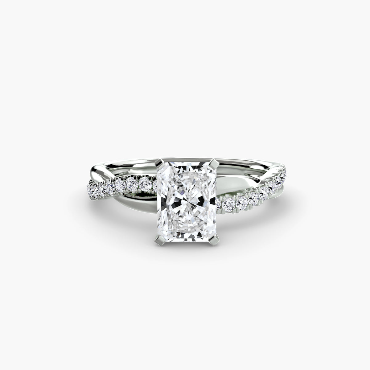 Bague Pavée Torsadée Émeraude
