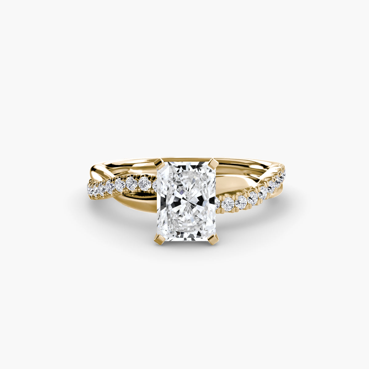 Bague Pavée Torsadée Émeraude