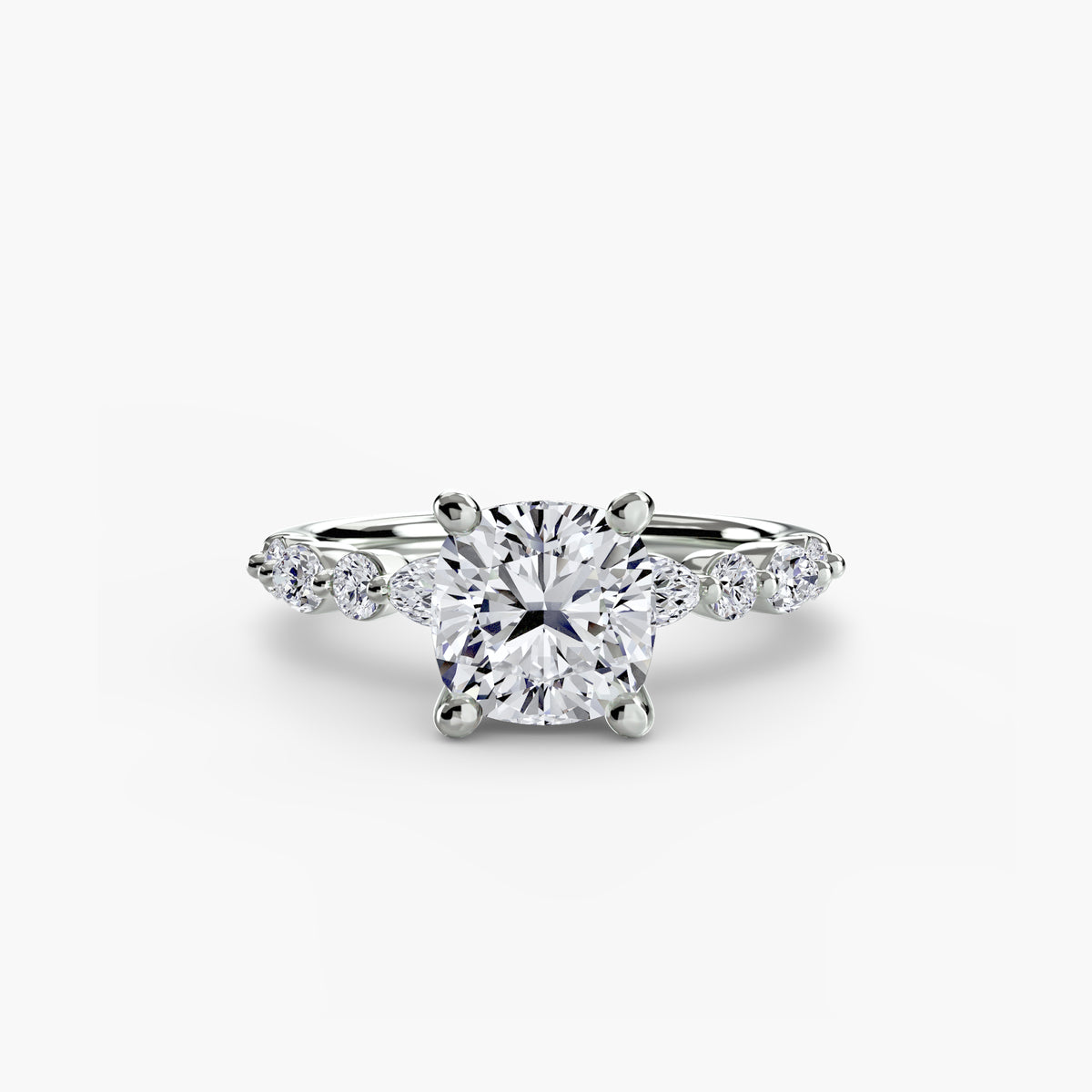 Bague Solitaire à Pavé Intégral (Modèle 2)