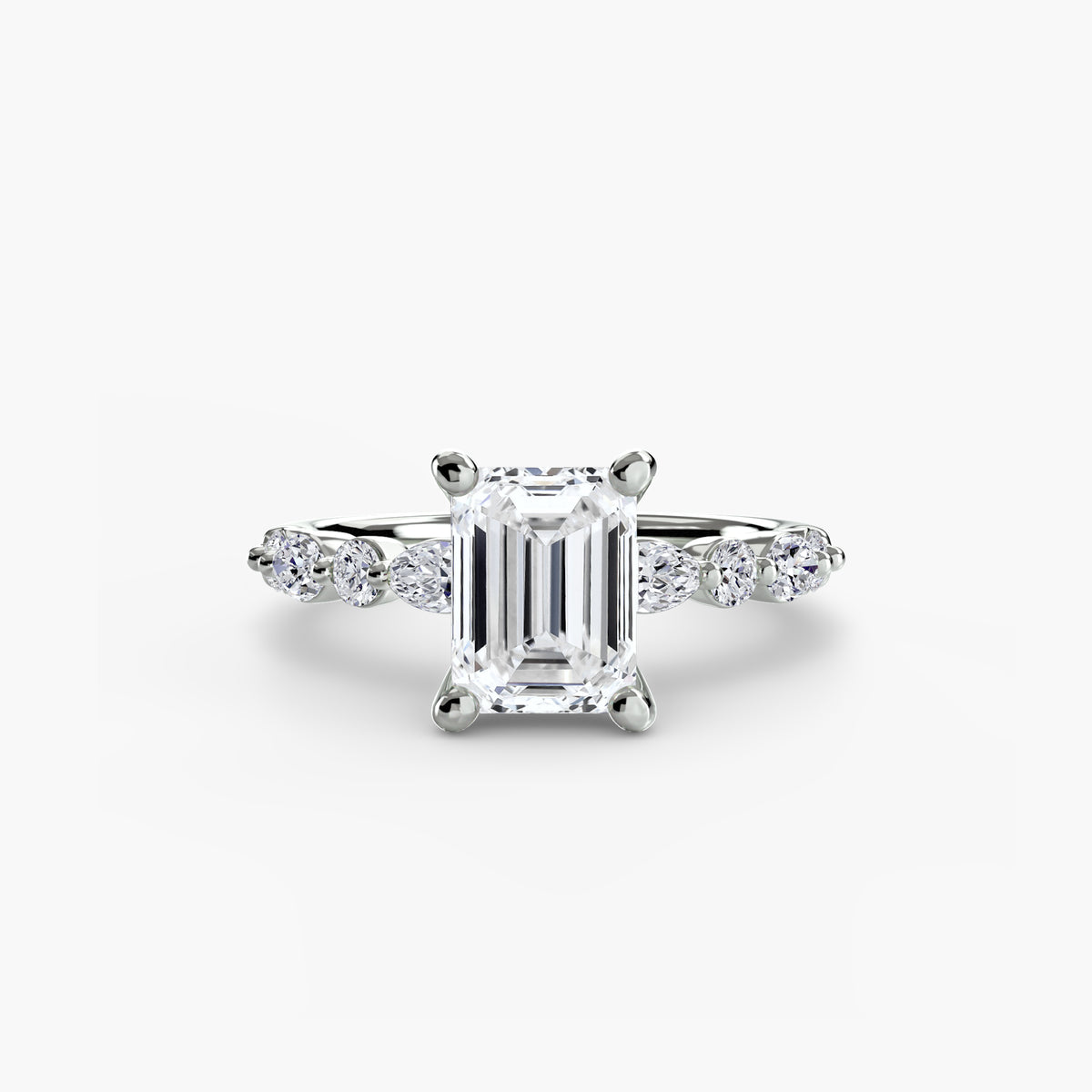 Bague Solitaire à Pavé Intégral (Modèle 2)