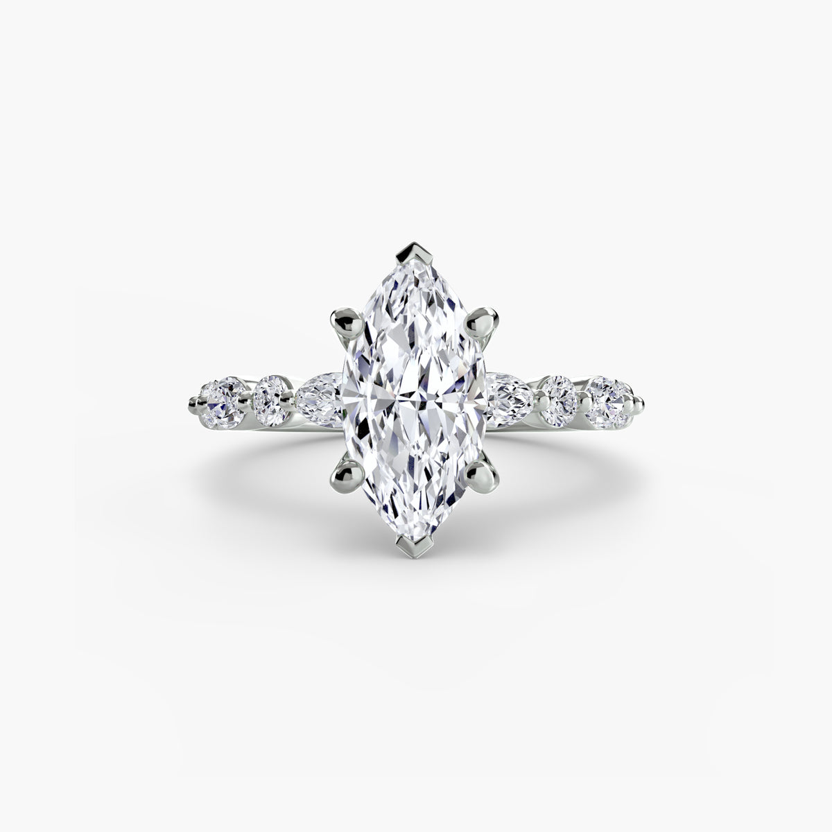 Bague Solitaire à Pavé Intégral (Modèle 2)