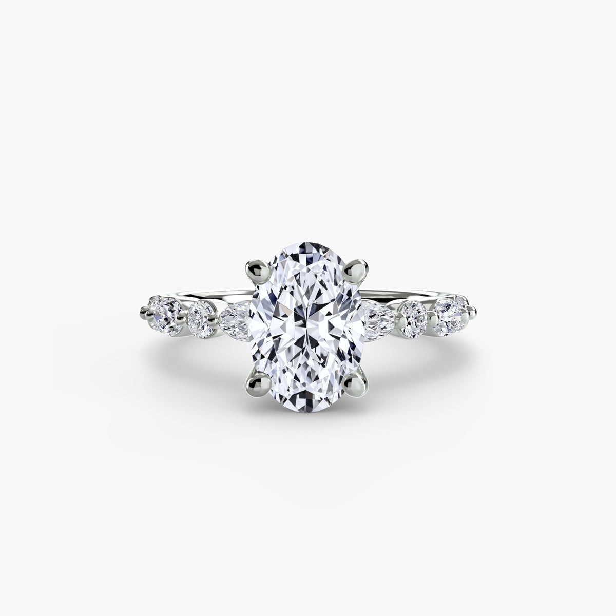 Bague Solitaire à Pavé Intégral (Modèle 2)