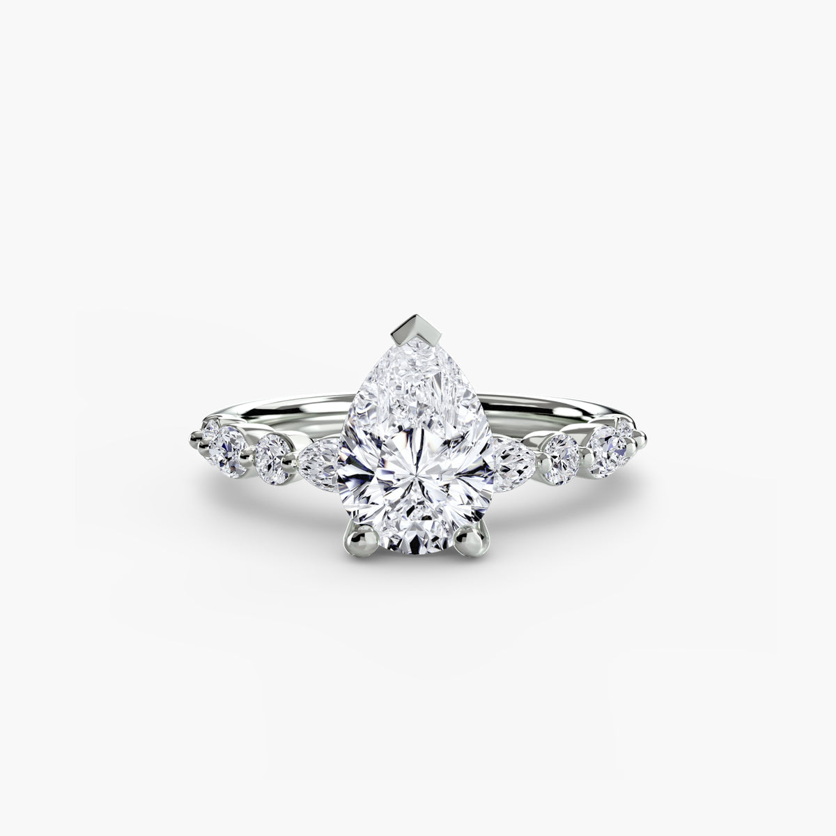 Bague Solitaire à Pavé Intégral (Modèle 2)