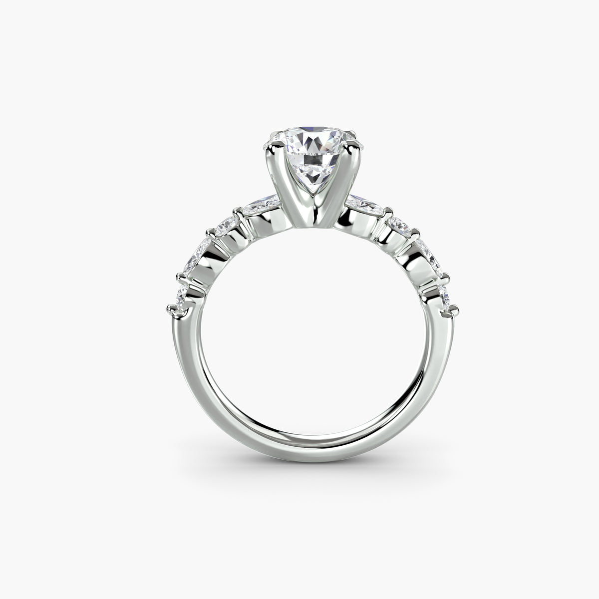 Bague Solitaire à Pavé Intégral (Modèle 2)